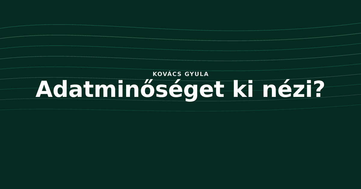 Adatminőséget ki nézi?